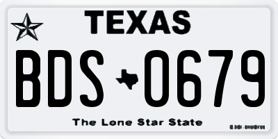 TX license plate BDS0679