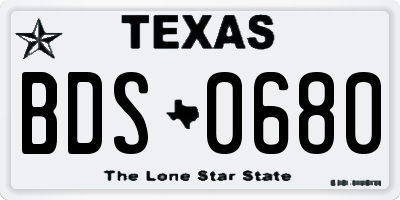 TX license plate BDS0680
