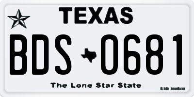 TX license plate BDS0681