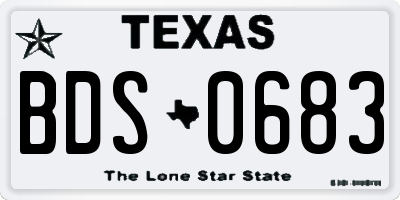 TX license plate BDS0683