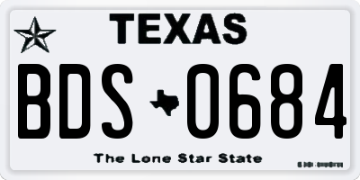 TX license plate BDS0684