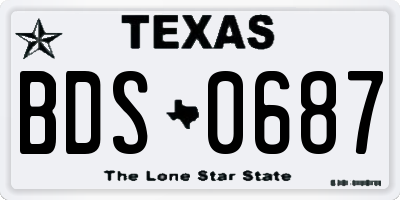 TX license plate BDS0687