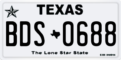TX license plate BDS0688