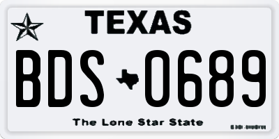TX license plate BDS0689