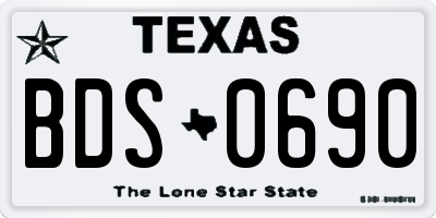 TX license plate BDS0690