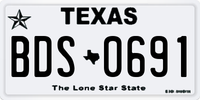 TX license plate BDS0691