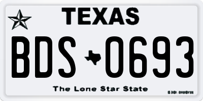 TX license plate BDS0693