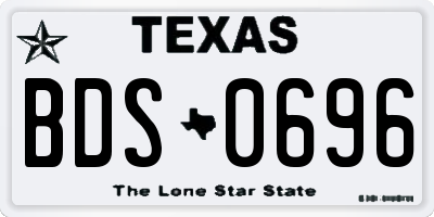 TX license plate BDS0696