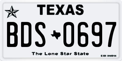 TX license plate BDS0697