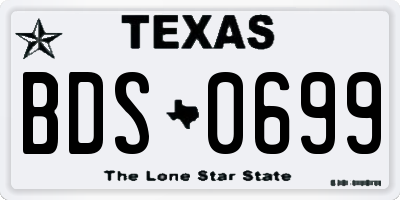TX license plate BDS0699