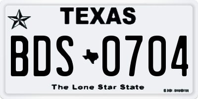 TX license plate BDS0704