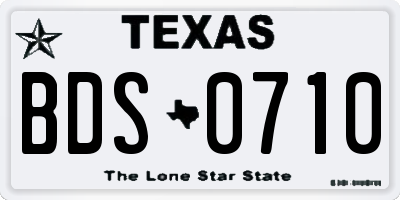 TX license plate BDS0710