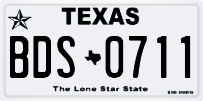 TX license plate BDS0711