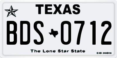 TX license plate BDS0712