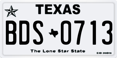 TX license plate BDS0713