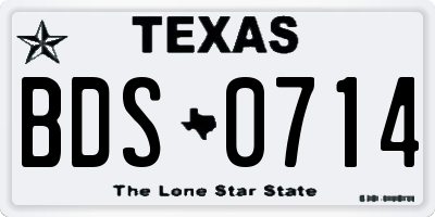 TX license plate BDS0714