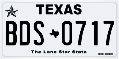 TX license plate BDS0717