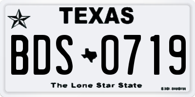 TX license plate BDS0719