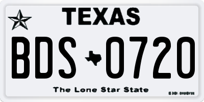 TX license plate BDS0720
