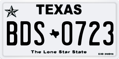 TX license plate BDS0723