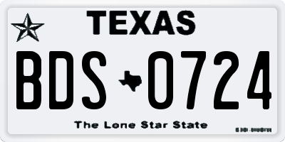 TX license plate BDS0724