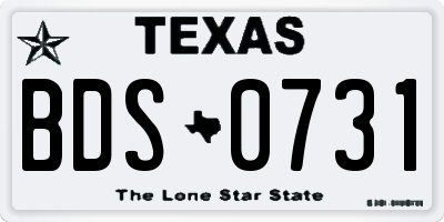 TX license plate BDS0731