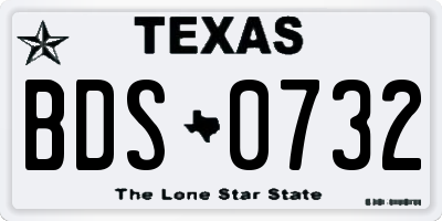 TX license plate BDS0732