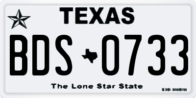 TX license plate BDS0733