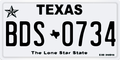 TX license plate BDS0734