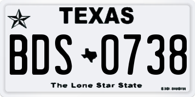TX license plate BDS0738