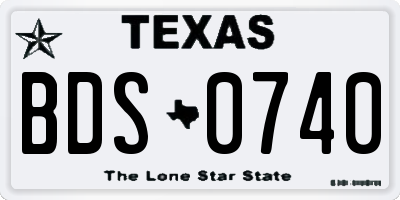 TX license plate BDS0740