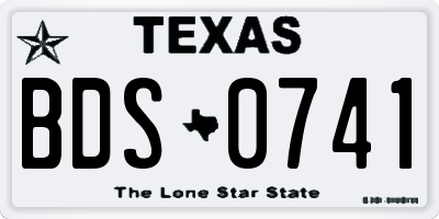 TX license plate BDS0741