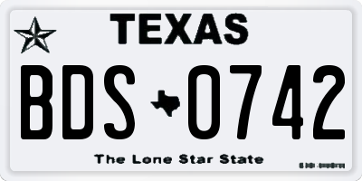 TX license plate BDS0742