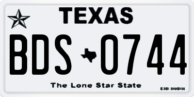 TX license plate BDS0744
