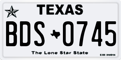 TX license plate BDS0745