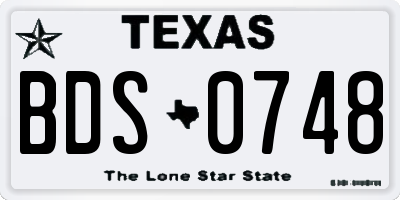 TX license plate BDS0748