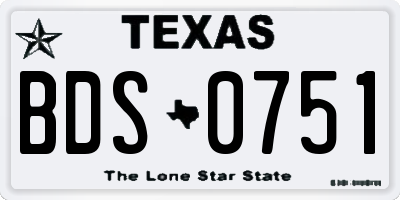 TX license plate BDS0751