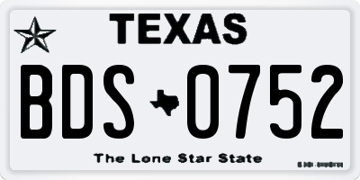 TX license plate BDS0752