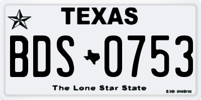 TX license plate BDS0753