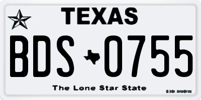 TX license plate BDS0755
