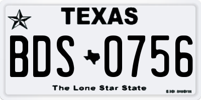 TX license plate BDS0756