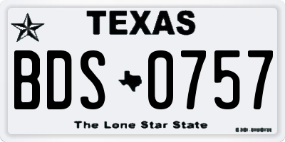 TX license plate BDS0757