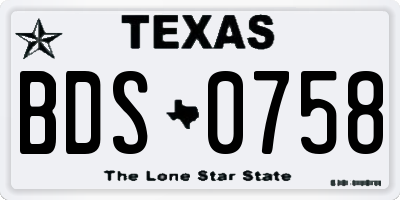 TX license plate BDS0758
