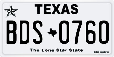 TX license plate BDS0760