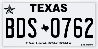 TX license plate BDS0762