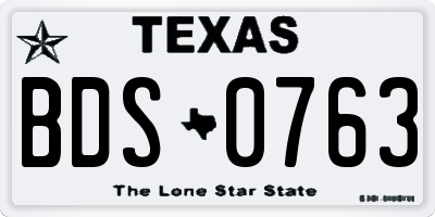 TX license plate BDS0763