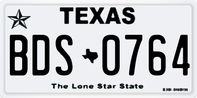 TX license plate BDS0764