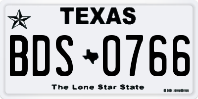 TX license plate BDS0766