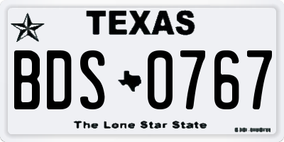 TX license plate BDS0767