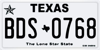 TX license plate BDS0768
